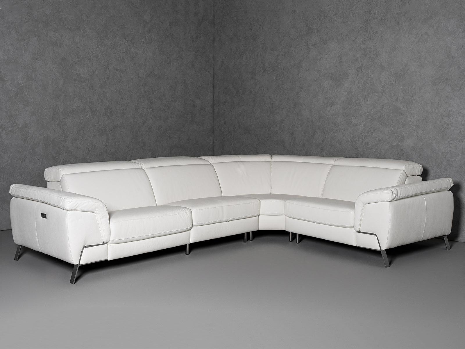 Lamod Italia Wonder Italian Modern Leather Sectional Sofa with Recliners