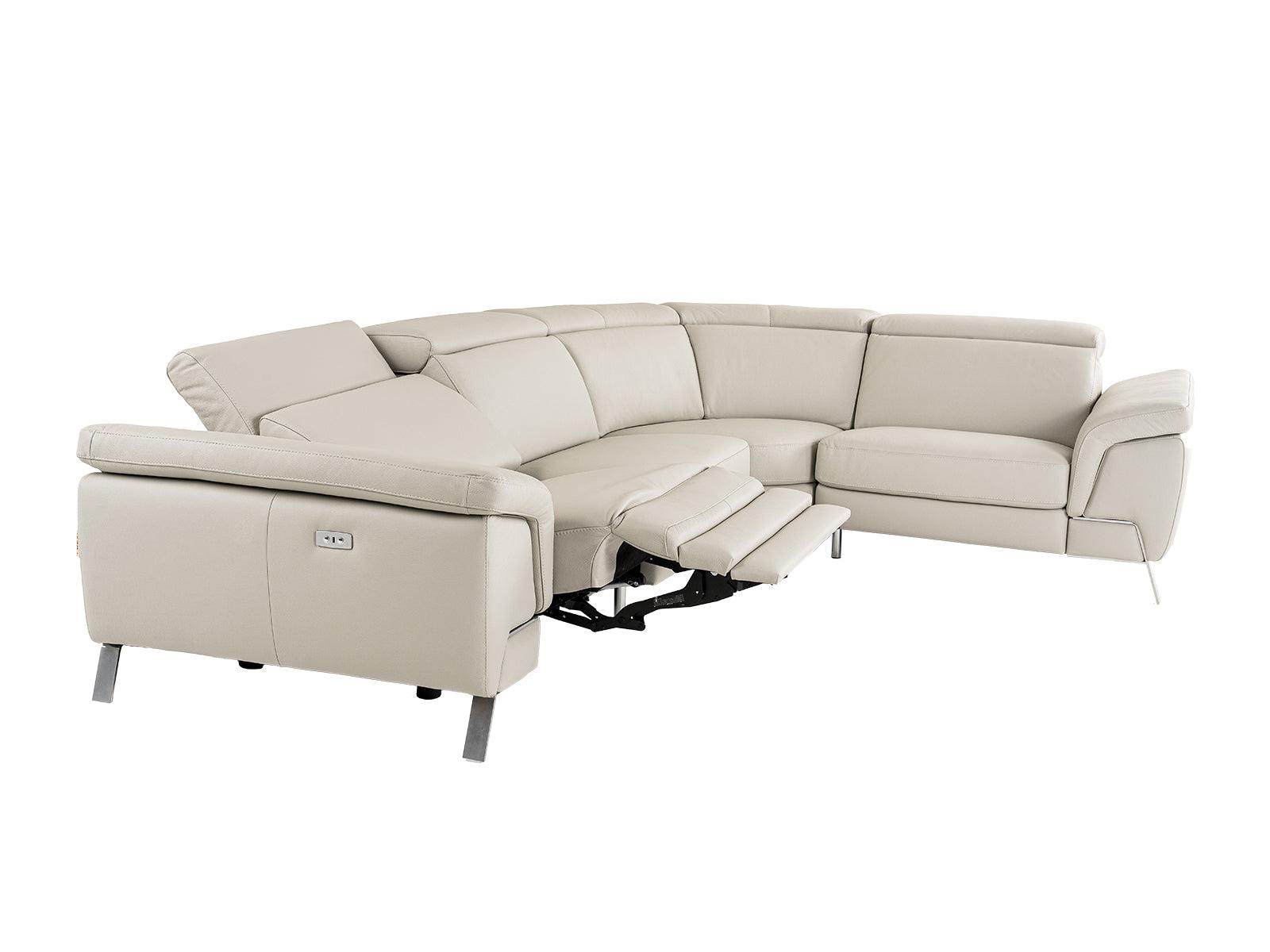 Lamod Italia Wonder Italian Modern Leather Sectional Sofa with Recliners