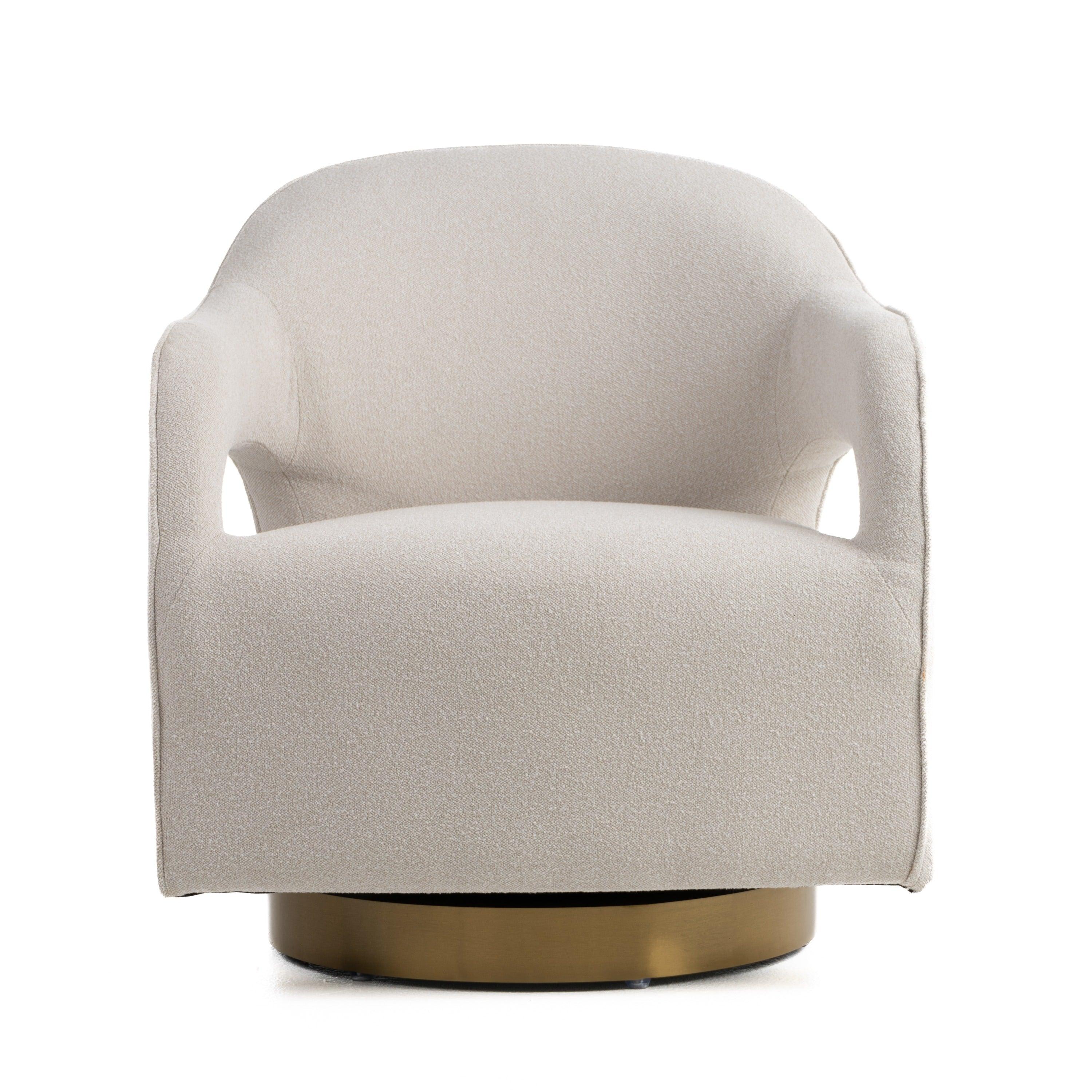 Modrest Worley Modern Fabric Swivel Accent Chair