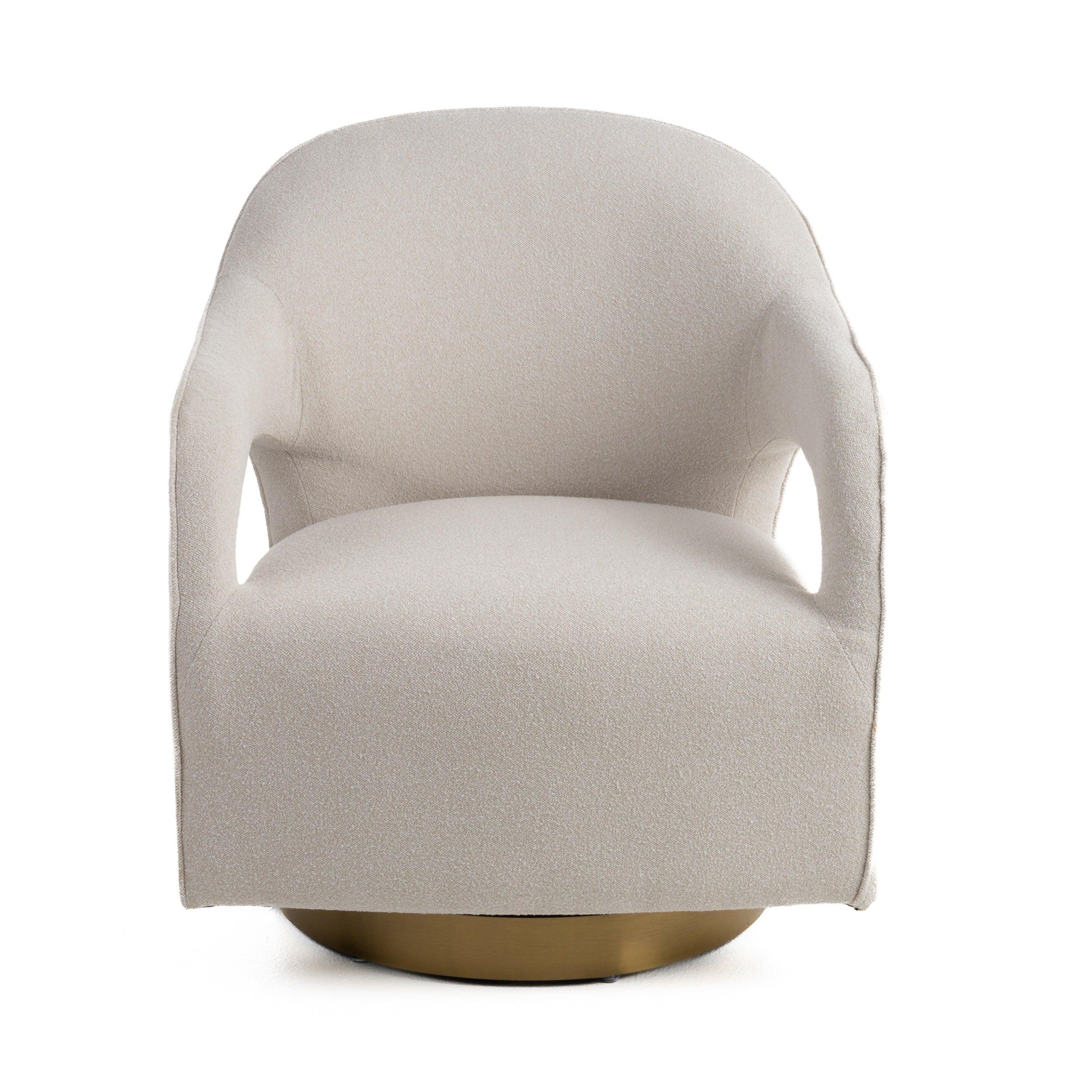 Modrest Worley Modern Fabric Swivel Accent Chair