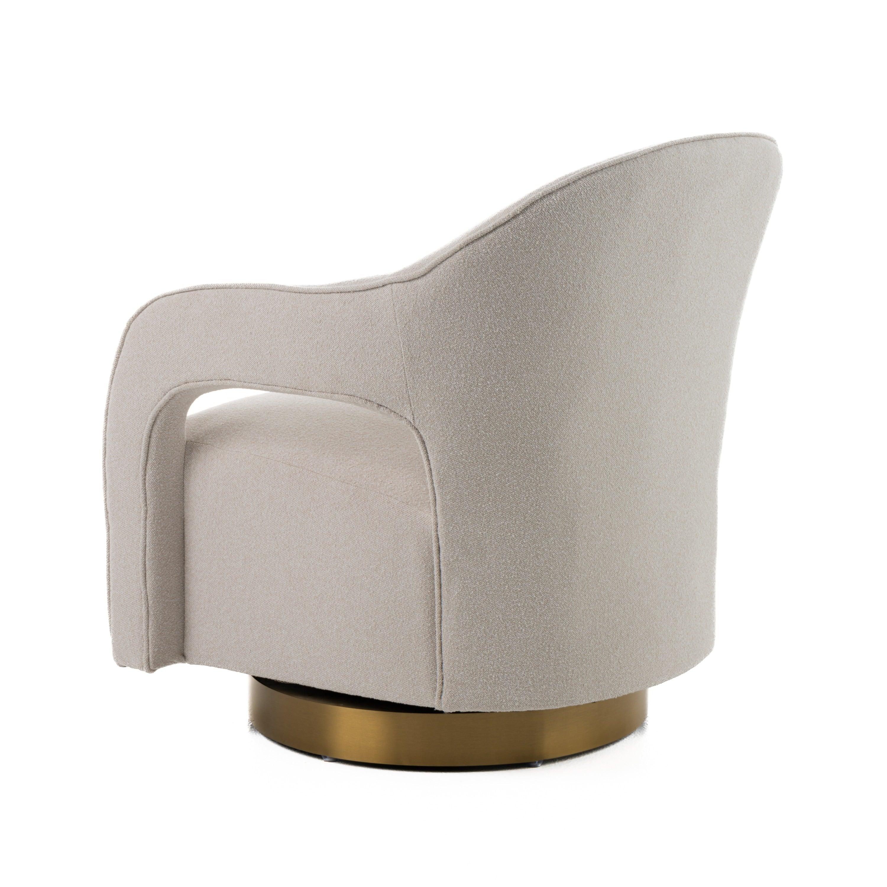 Modrest Worley Modern Fabric Swivel Accent Chair