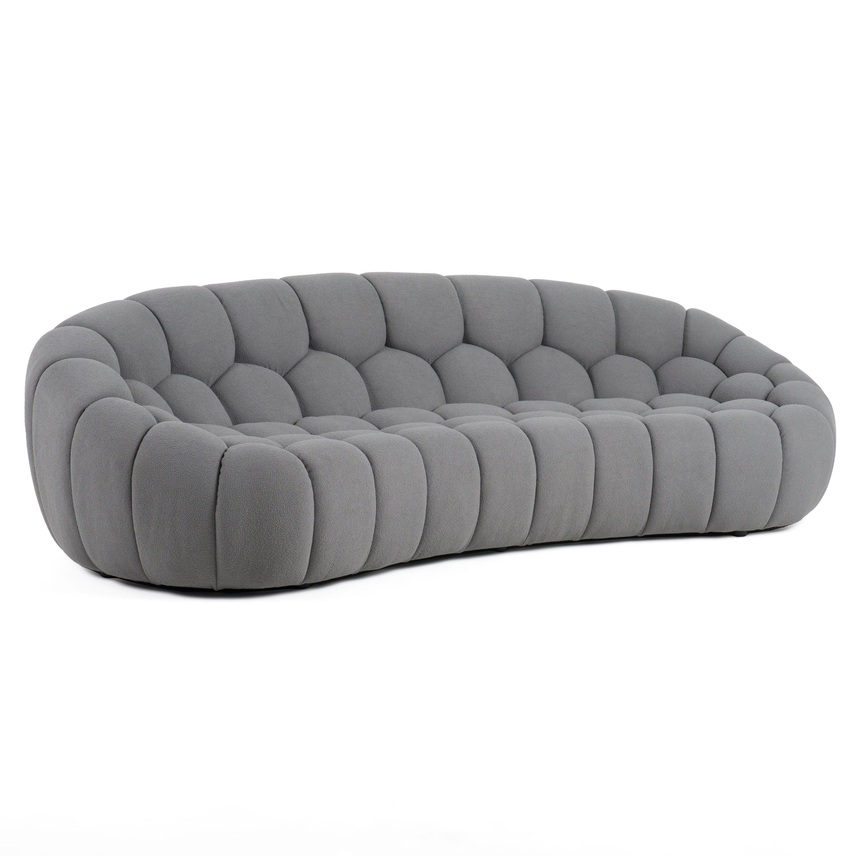 Divani Casa Yolonda Modern Curved Fabric Sofa