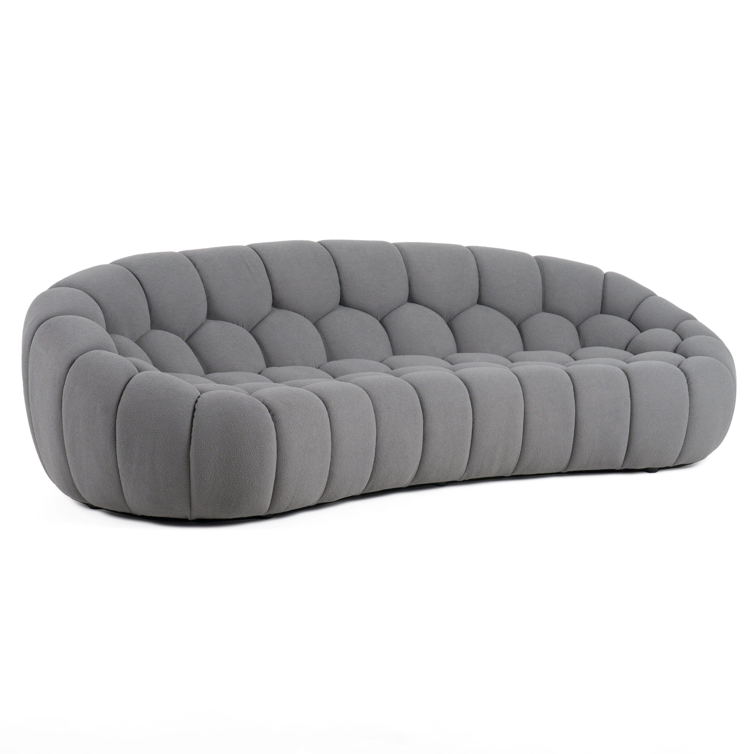 Divani Casa Yolonda Modern Curved Fabric Sofa Set