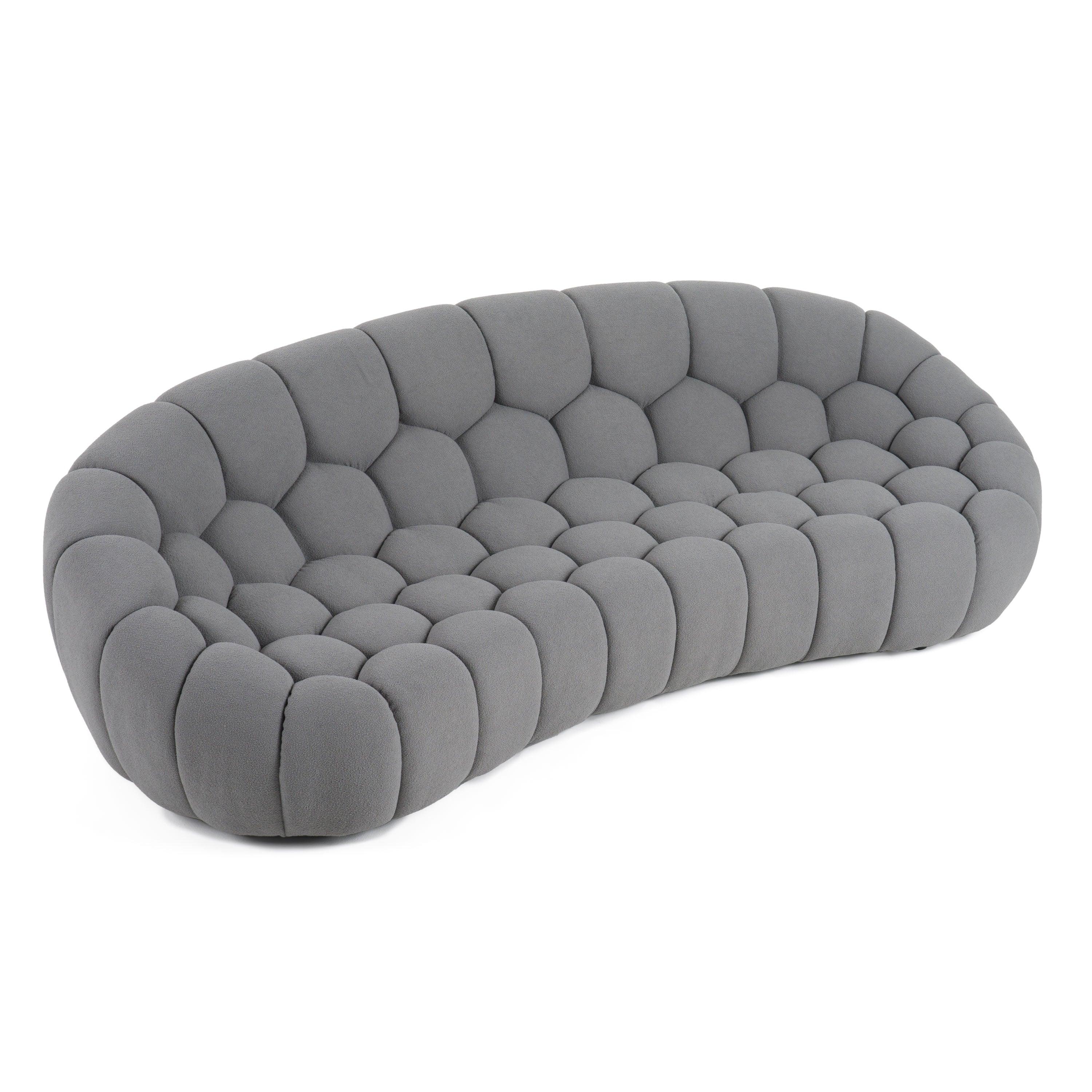 Divani Casa Yolonda Modern Curved Fabric Sofa