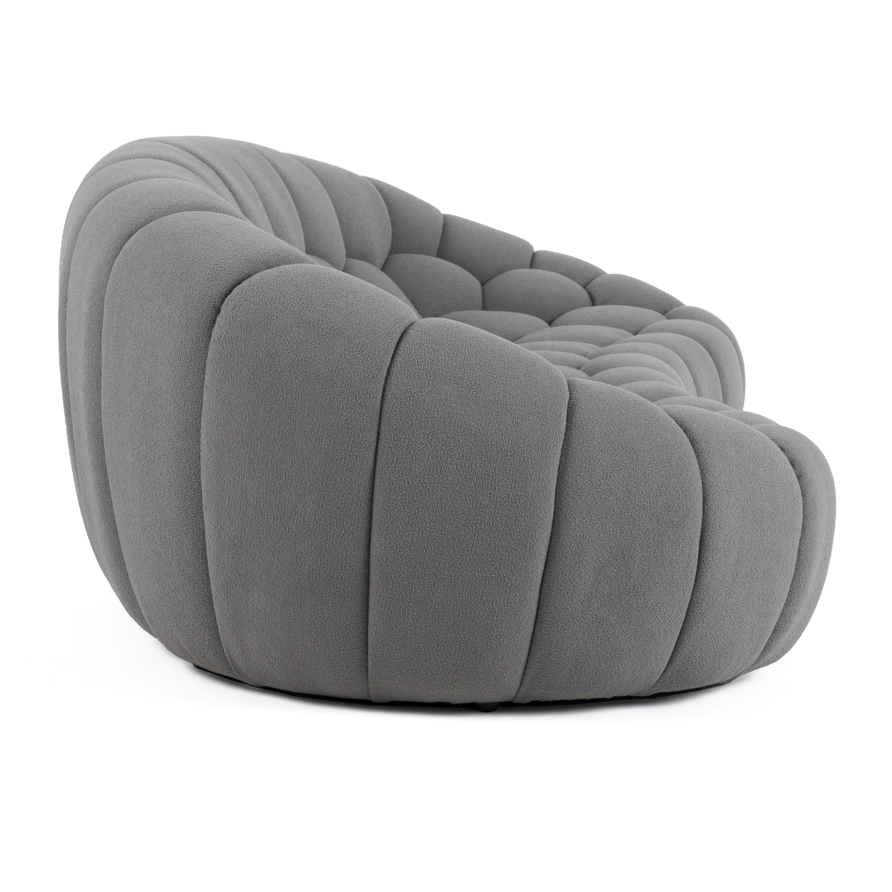 Divani Casa Yolonda Modern Curved Fabric Sofa