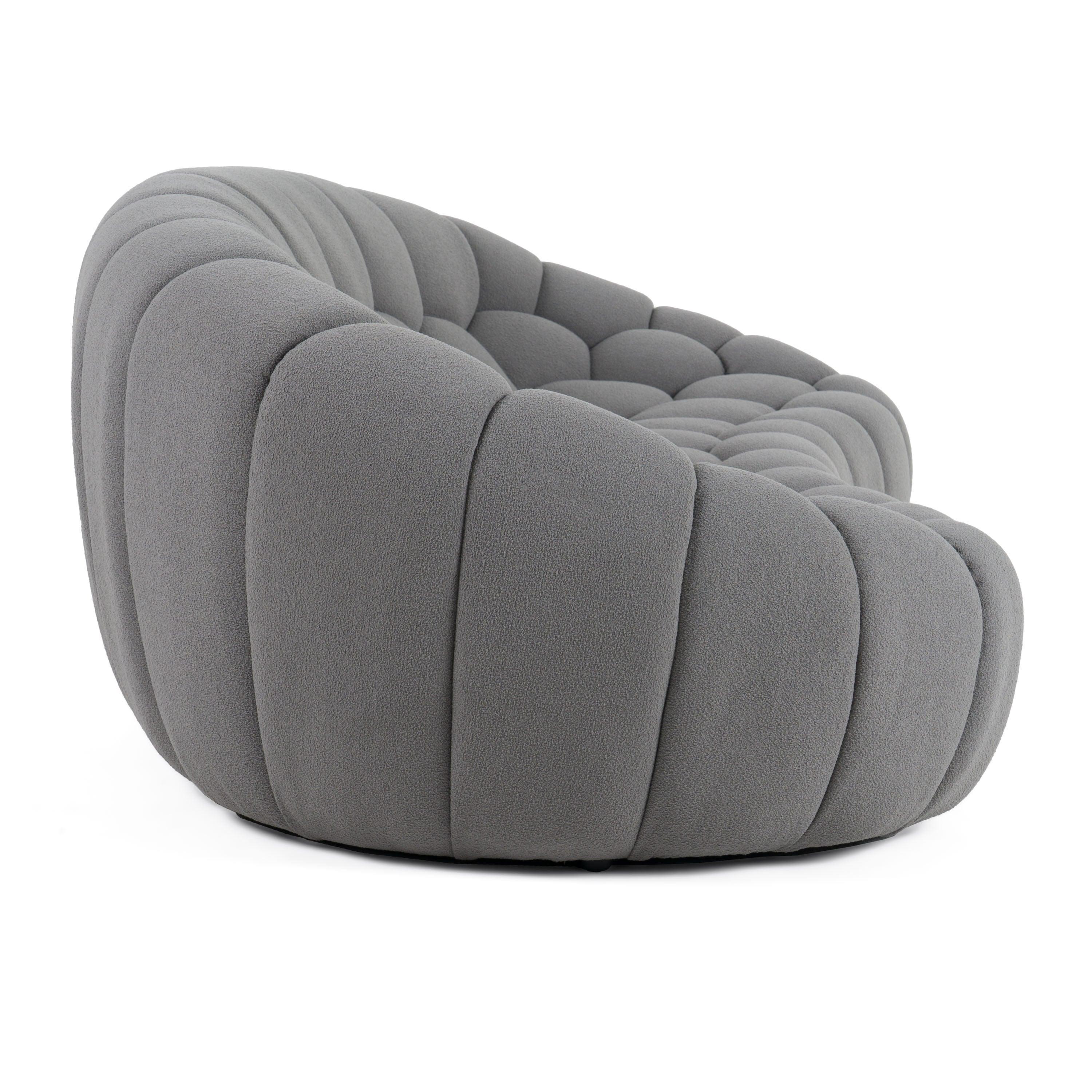 Divani Casa Yolonda Modern Curved Fabric Sofa Set