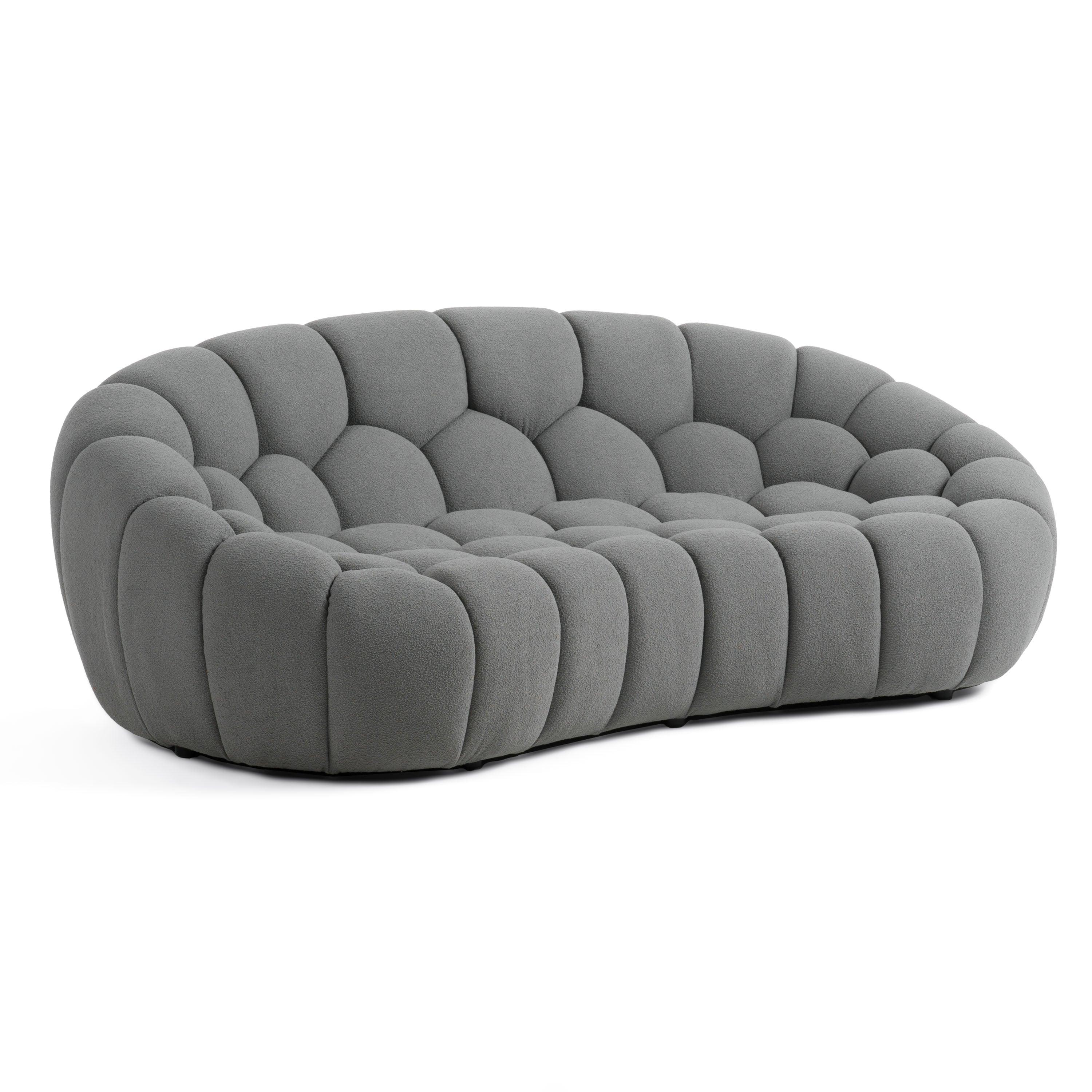 Divani Casa Yolonda Modern Curved Fabric Loveseat