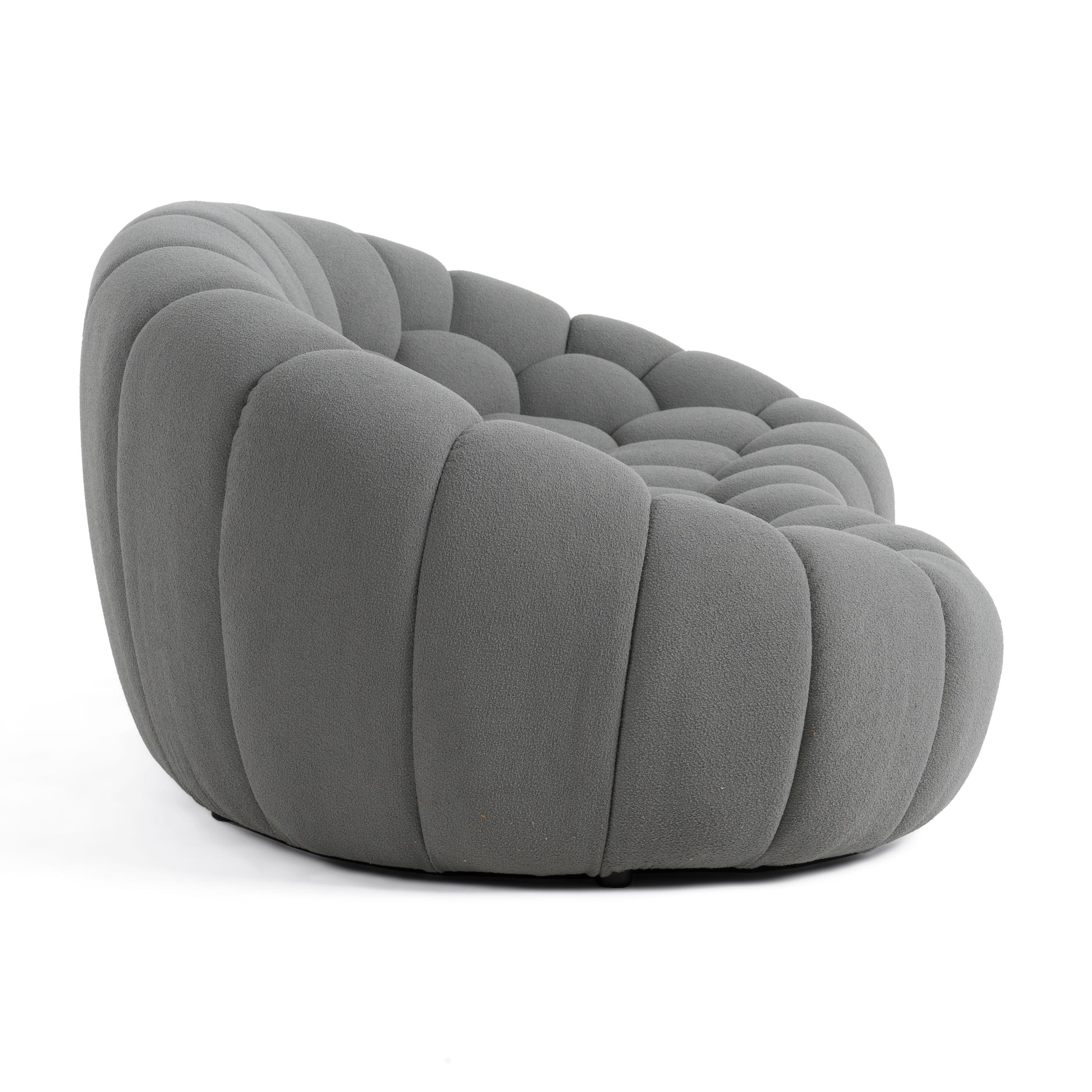 Divani Casa Yolonda Modern Curved Fabric Loveseat