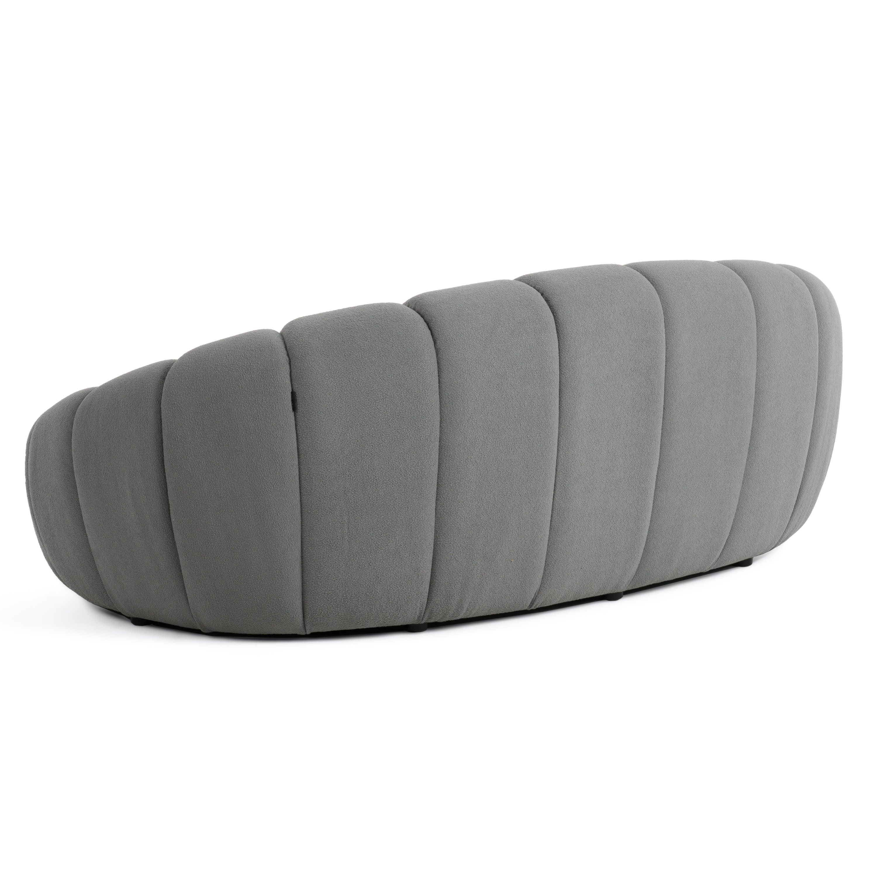 Divani Casa Yolonda Modern Curved Fabric Loveseat