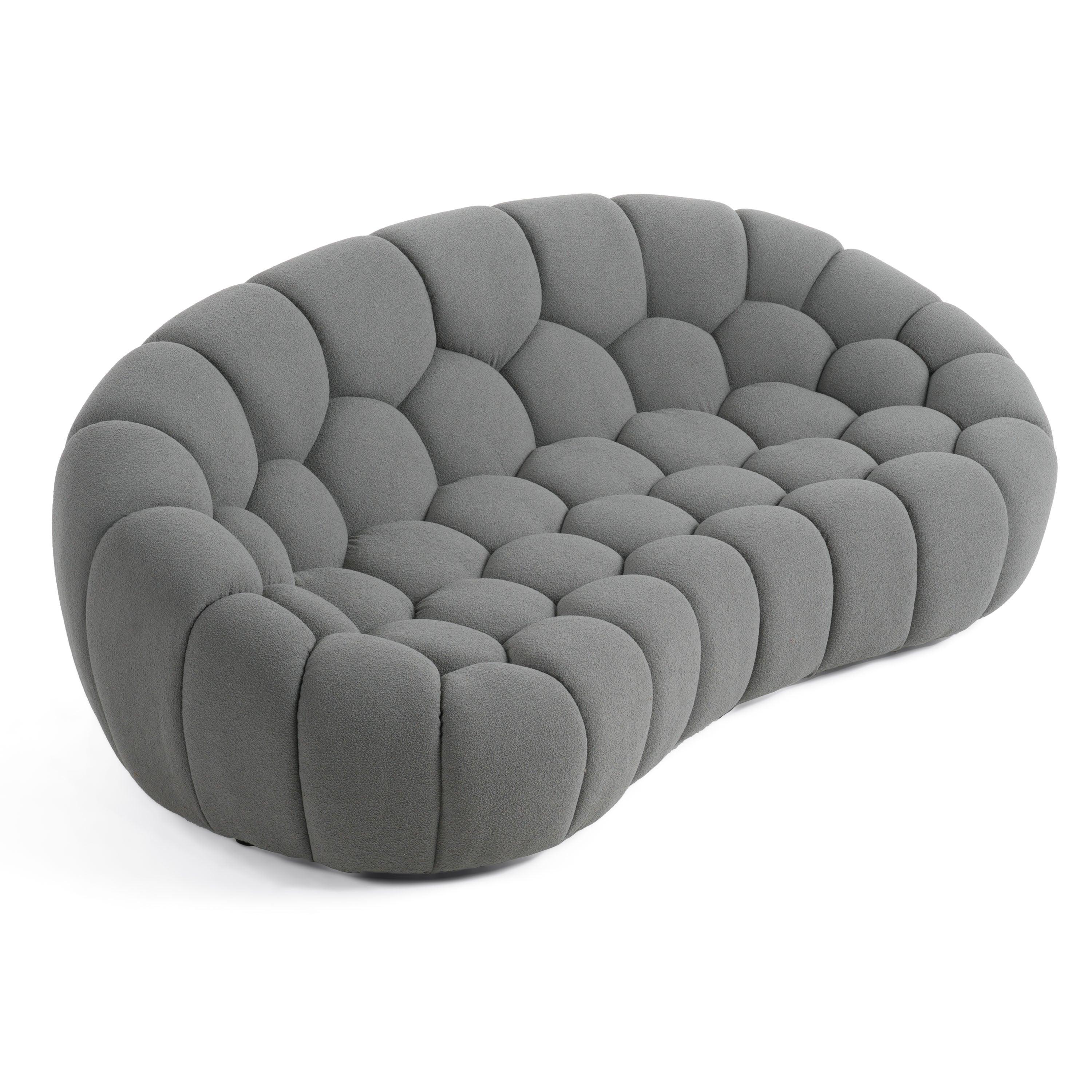 Divani Casa Yolonda Modern Curved Fabric Loveseat