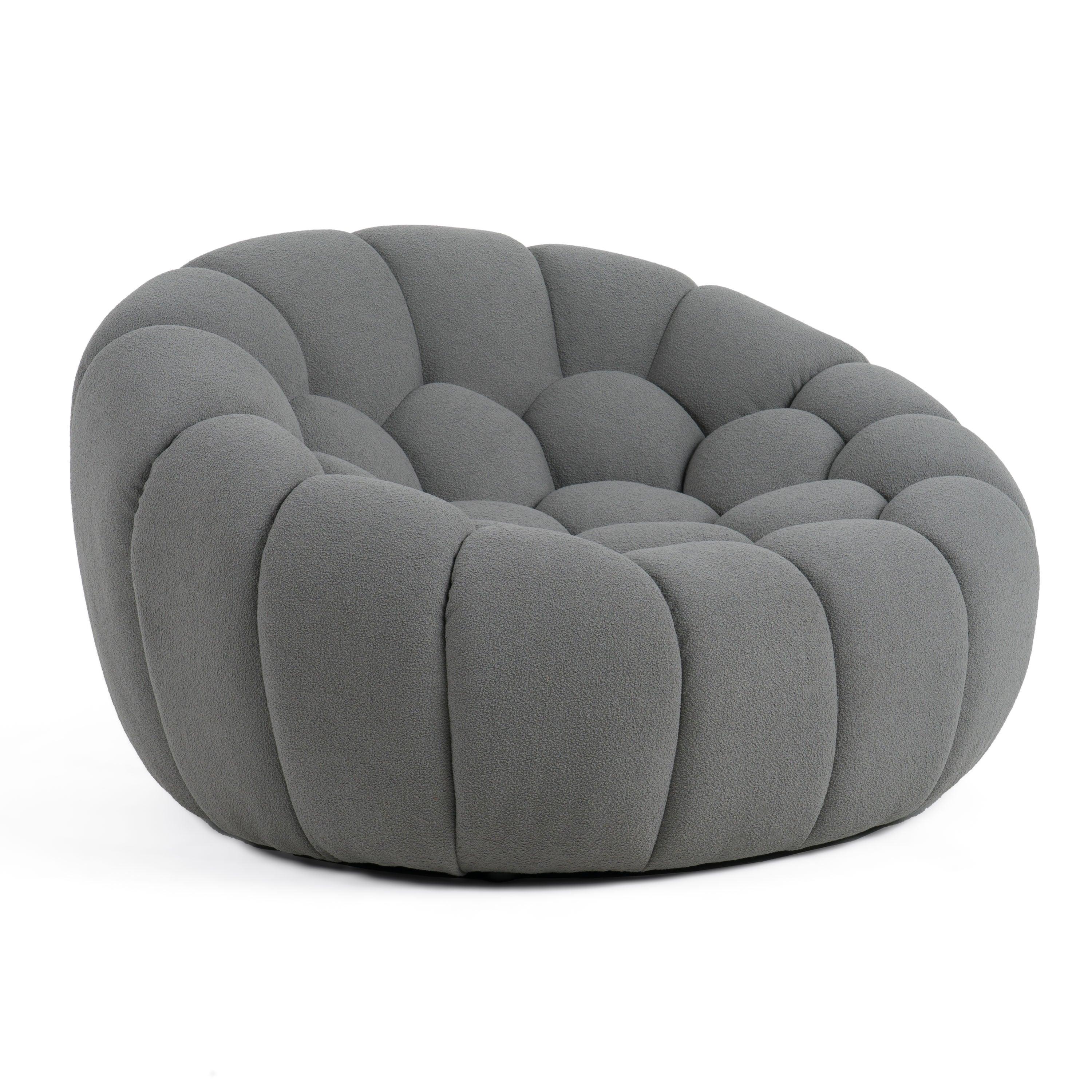 Divani Casa Yolonda Modern Curved Fabric Chair