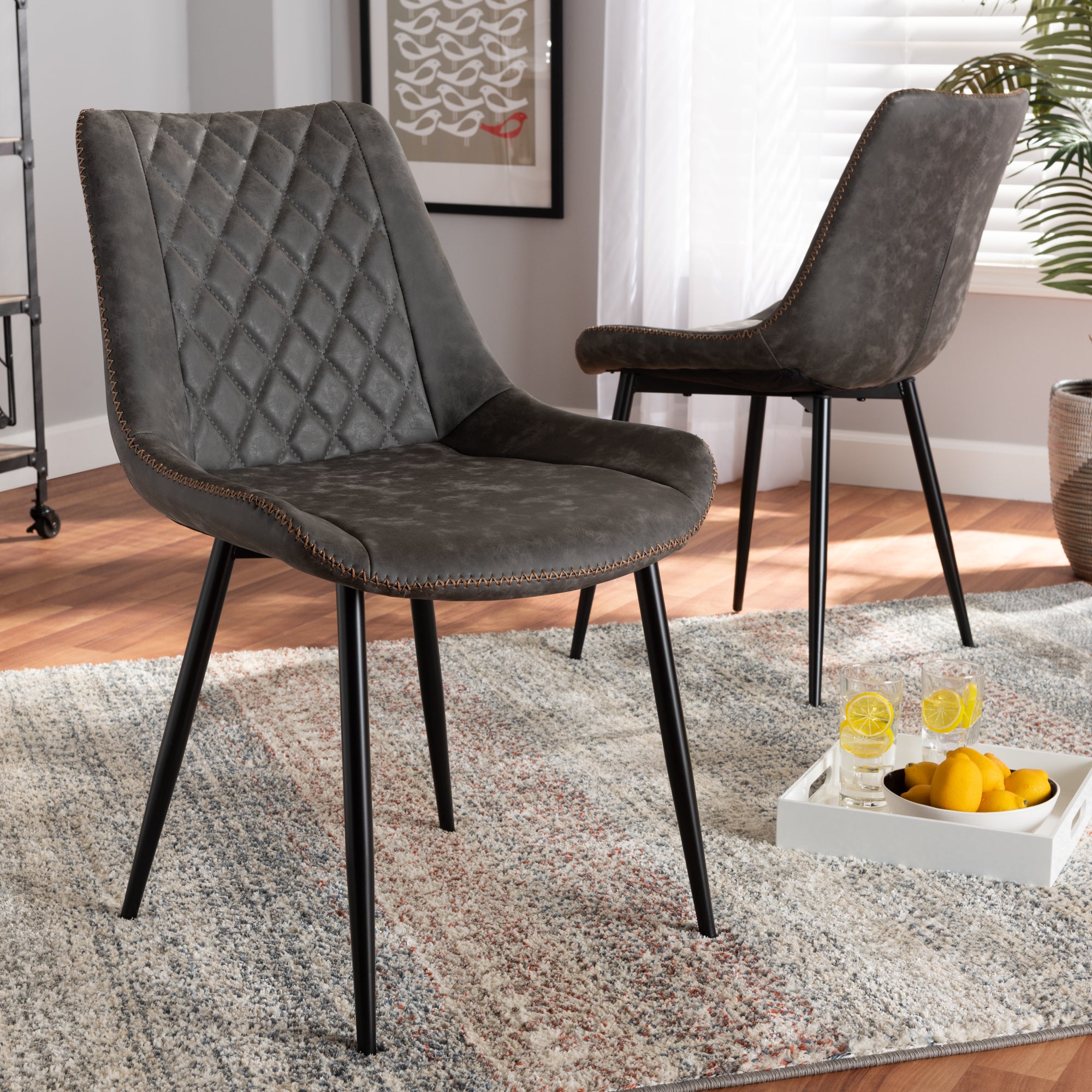 Loire Modern Dining Chairs 2-Piece-Dining Chairs-Baxton Studio - WI-Wall2Wall Furnishings