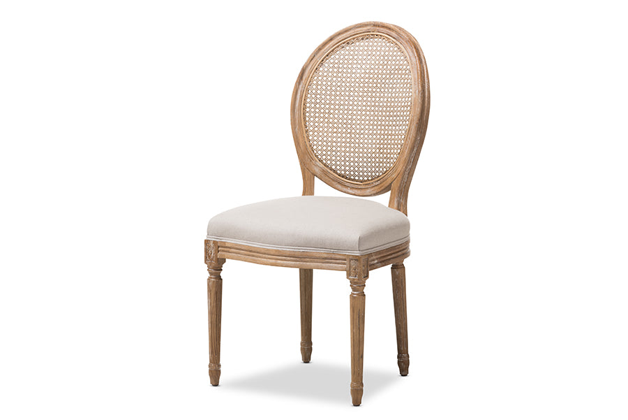 Adelia Vintage Dining Chair with Round Cane Back-Dining Chair-Baxton Studio - WI-Wall2Wall Furnishings