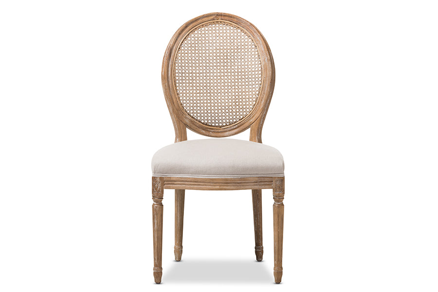 Adelia Vintage Dining Chair with Round Cane Back-Dining Chair-Baxton Studio - WI-Wall2Wall Furnishings