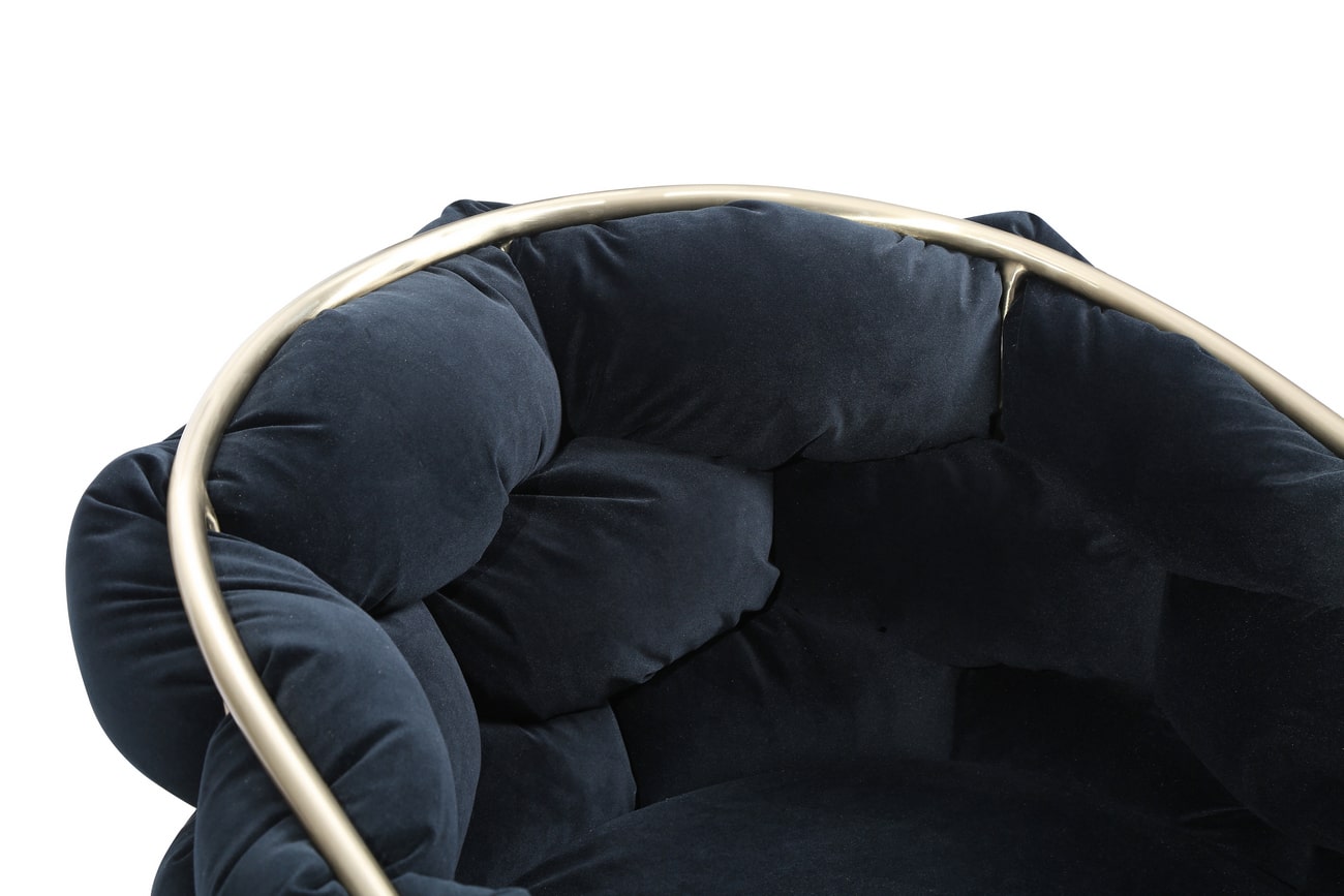 Modrest Debra - Modern Black Velvet/Brushed Brass Dining Chair-Dining Chair-VIG-Wall2Wall Furnishings